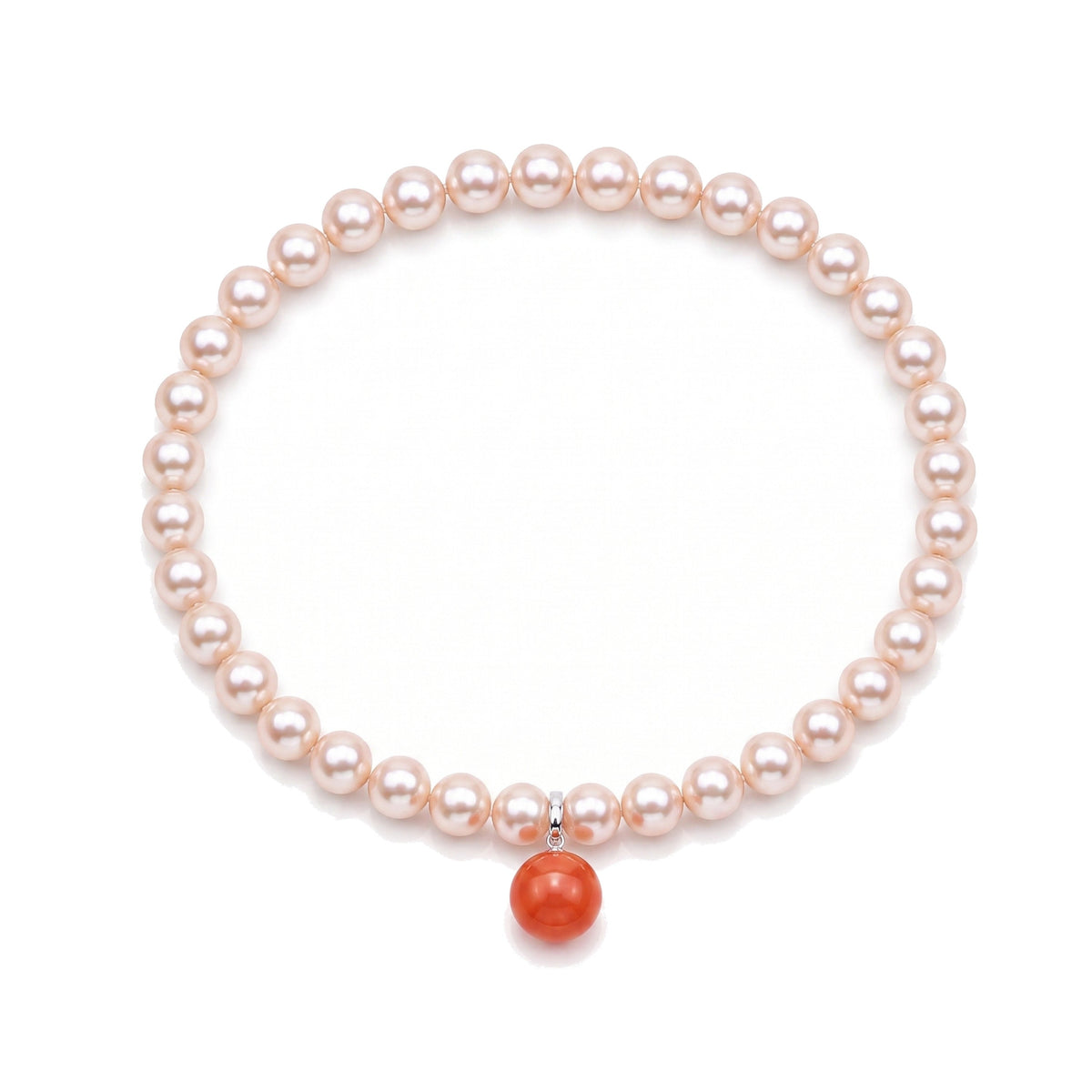 Bracciale doppio in argento 925 con perle Freshwater rosa e doppietta, madreperla 39 cm color — MIMÍ Milano