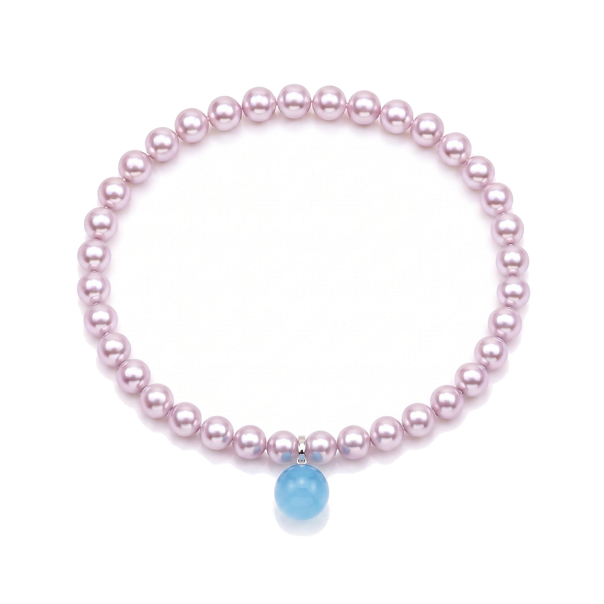 Bracciale doppio in argento 925 con perle Freshwater viola e doppietta, madreperla 39 cm color — MIMÍ Milano