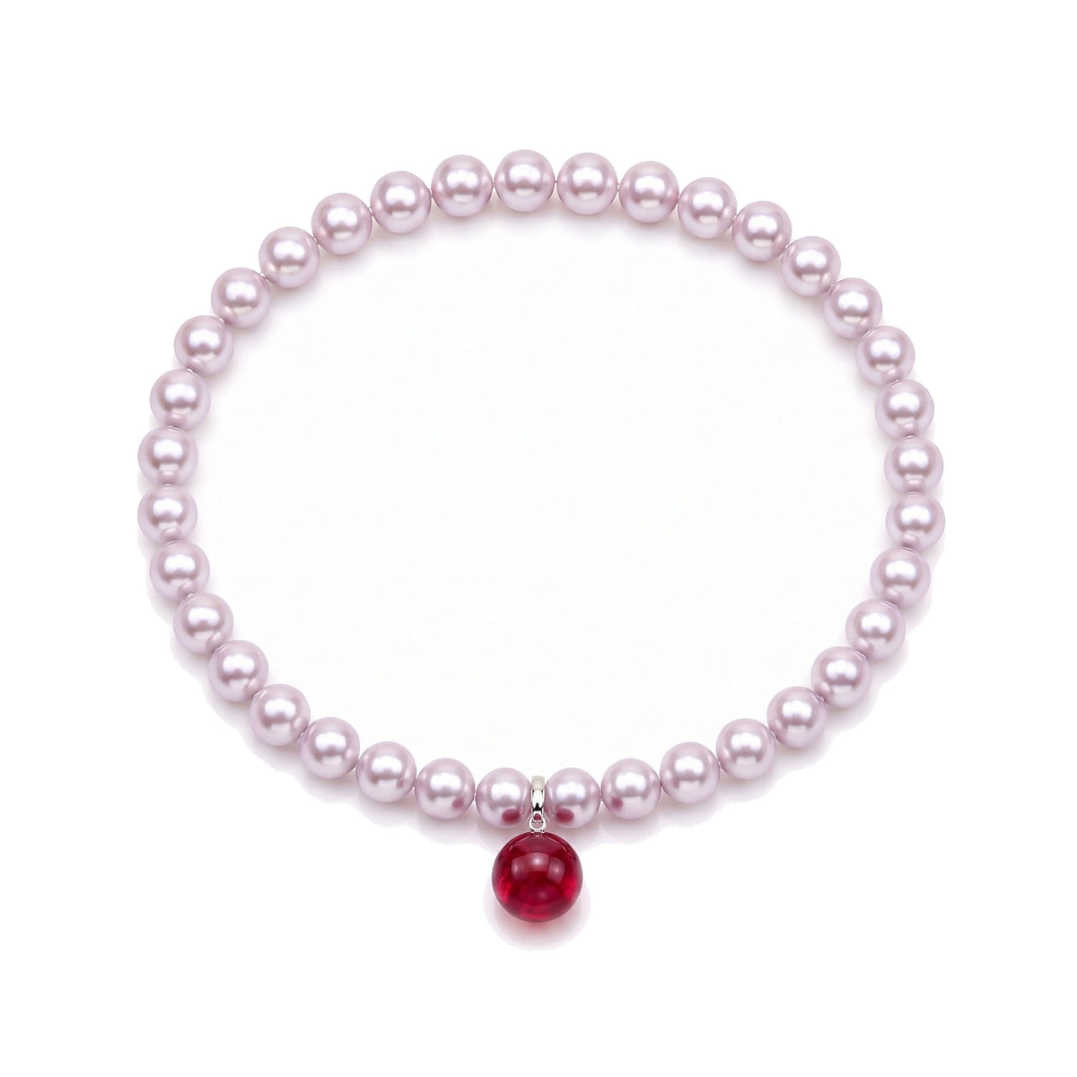 Bracciale doppio in argento 925 con perle Freshwater viola e doppietta, madreperla 39 cm color — MIMÍ Milano