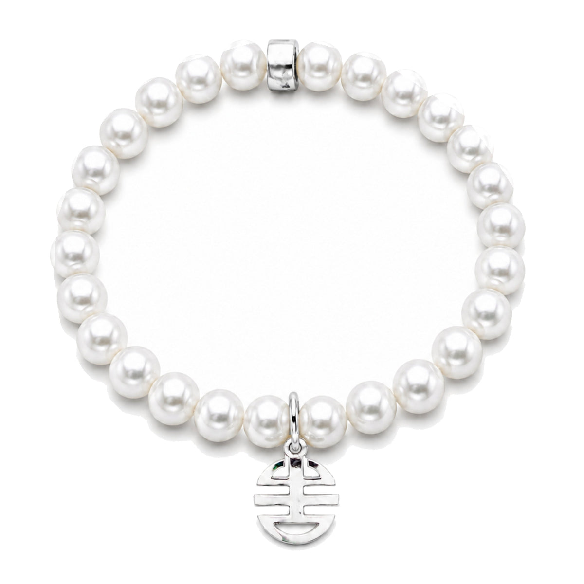Bracciale in argento 925 con perle Freshwater bianche 5,5-6 mm e charm Ognibene — MIMÍ Milano
