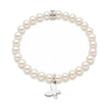 Butterfly bracelet with white pearls