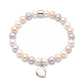 Heart bracelet with multicolour pearls
