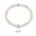 Butterfly bracelet with multicolour pearls