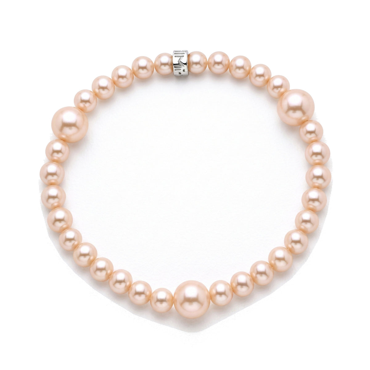 Bracciale in argento 925 con perle Freshwater rosa 5-6 mm e charm rondelle — MIMÍ Milano