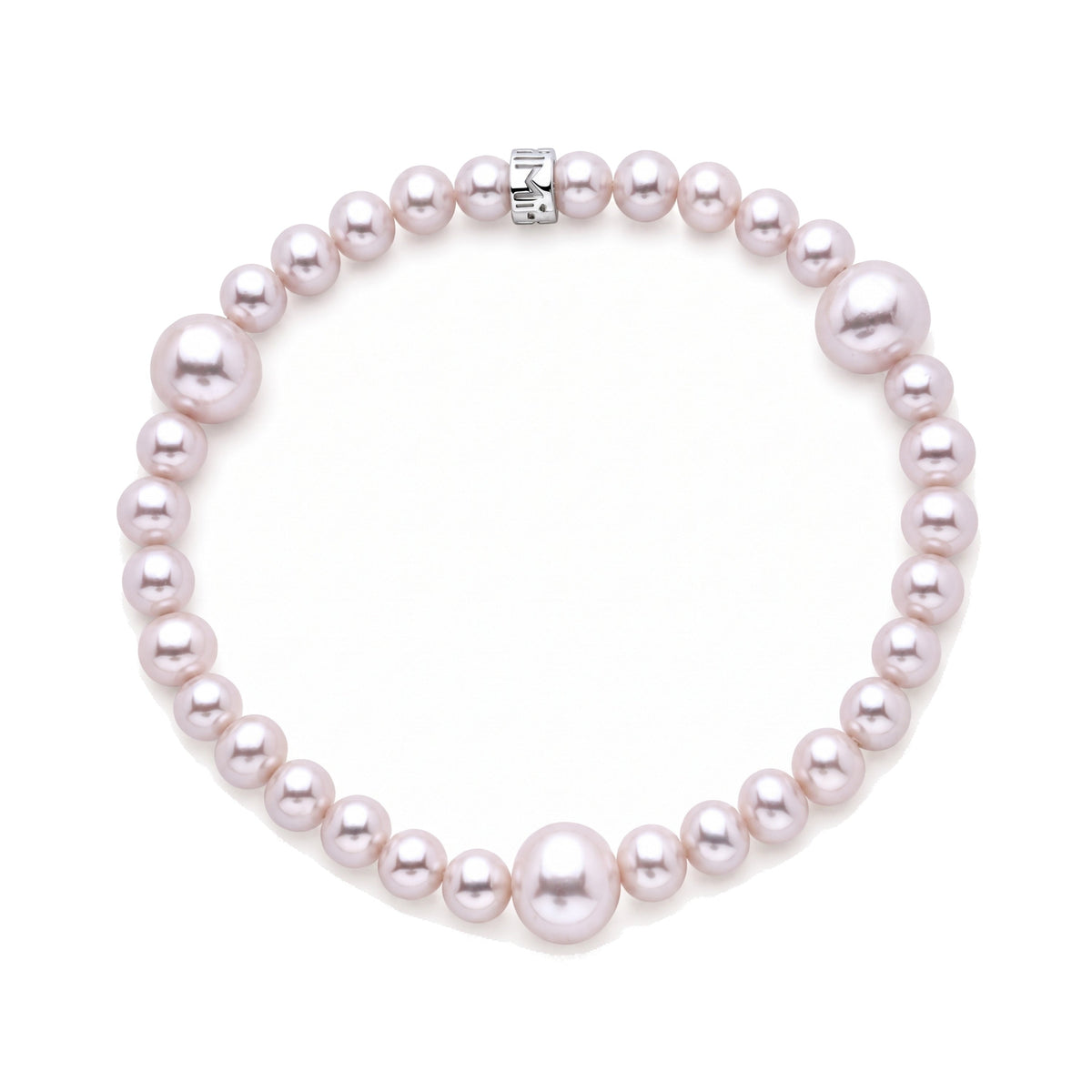 Bracciale in argento 925 con perle Freshwater viola 5-6 mm e charm rondelle — MIMÍ Milano