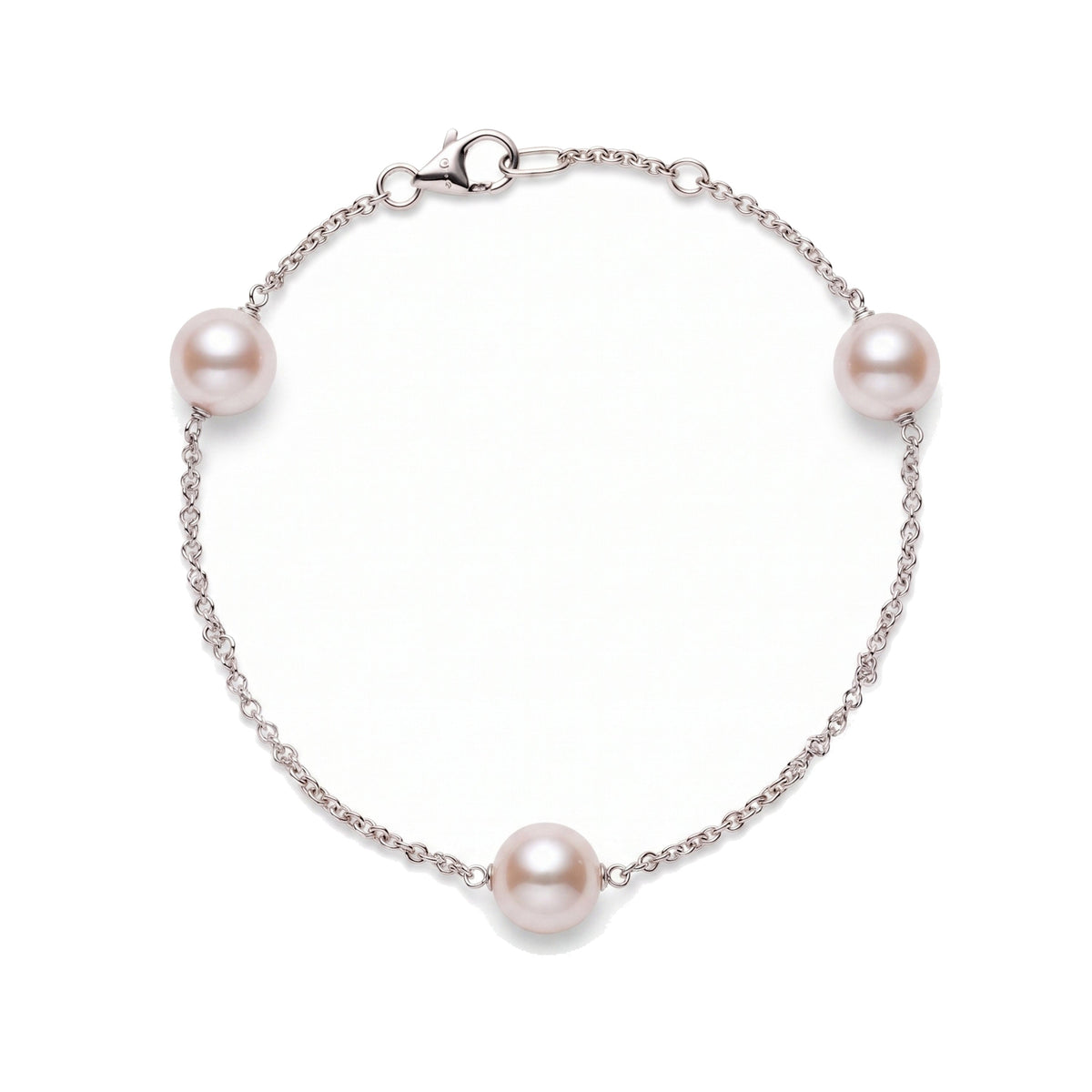Bracciale in oro bianco 18k con perle Akoya bianche 7,5-8 mm — MIMÍ Milano