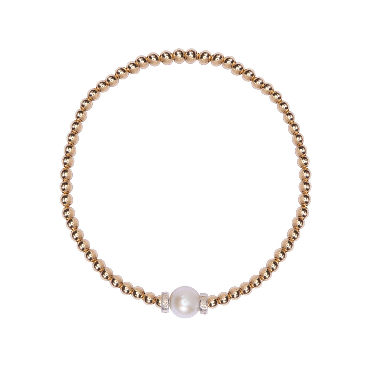 Bracciale in oro giallo 18k con perle Freshwater bianche — MIMÍ Milano