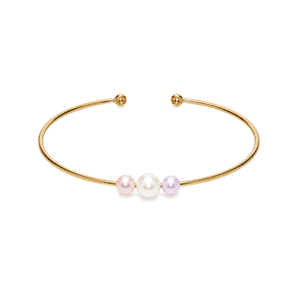 Bracciale in oro giallo 9k con perle Freshwater rosa 4-4,5 mm — MIMÍ Milano