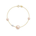 Star bracelet with pink pearls