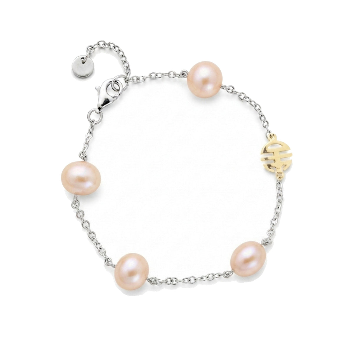 Bracciale in oro giallo 9k con perle Freshwater rosa 7 mm — MIMÍ Milano