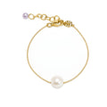 Bracciale perle bianche e viola
