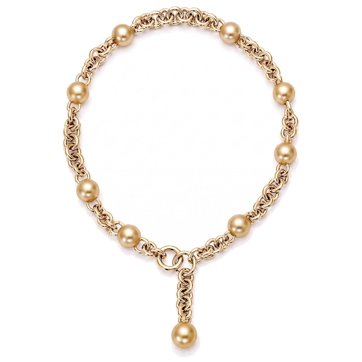 Collana a Y Milano in oro giallo 18k con perle South Sea gold 11 mm 45 cm — MIMÍ Milano