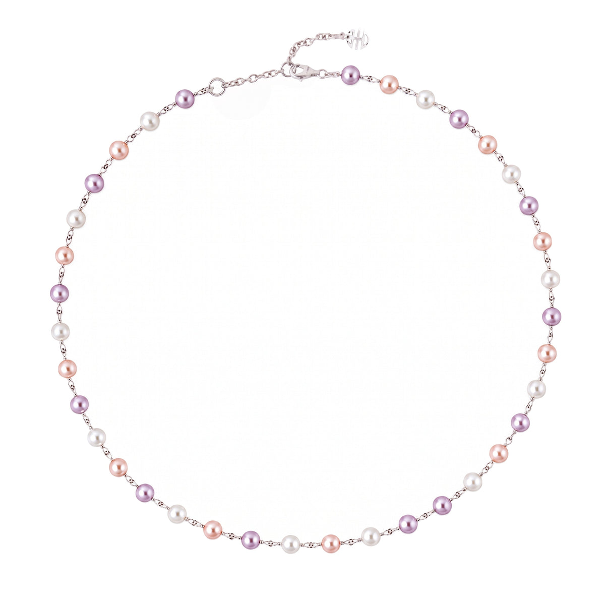 Collana choker in argento 925 con perle Freshwater multicolor 5 mm 44 cm — MIMÍ Milano