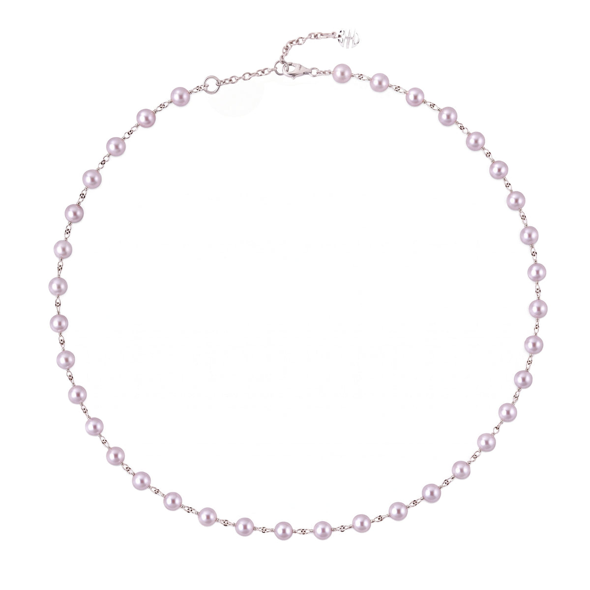 Collana choker in argento 925 con perle Freshwater viola 5 mm 44 cm — MIMÍ Milano