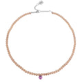 Collana perle rosa e doppietta rosa