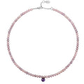 Collana perle viola e doppietta viola