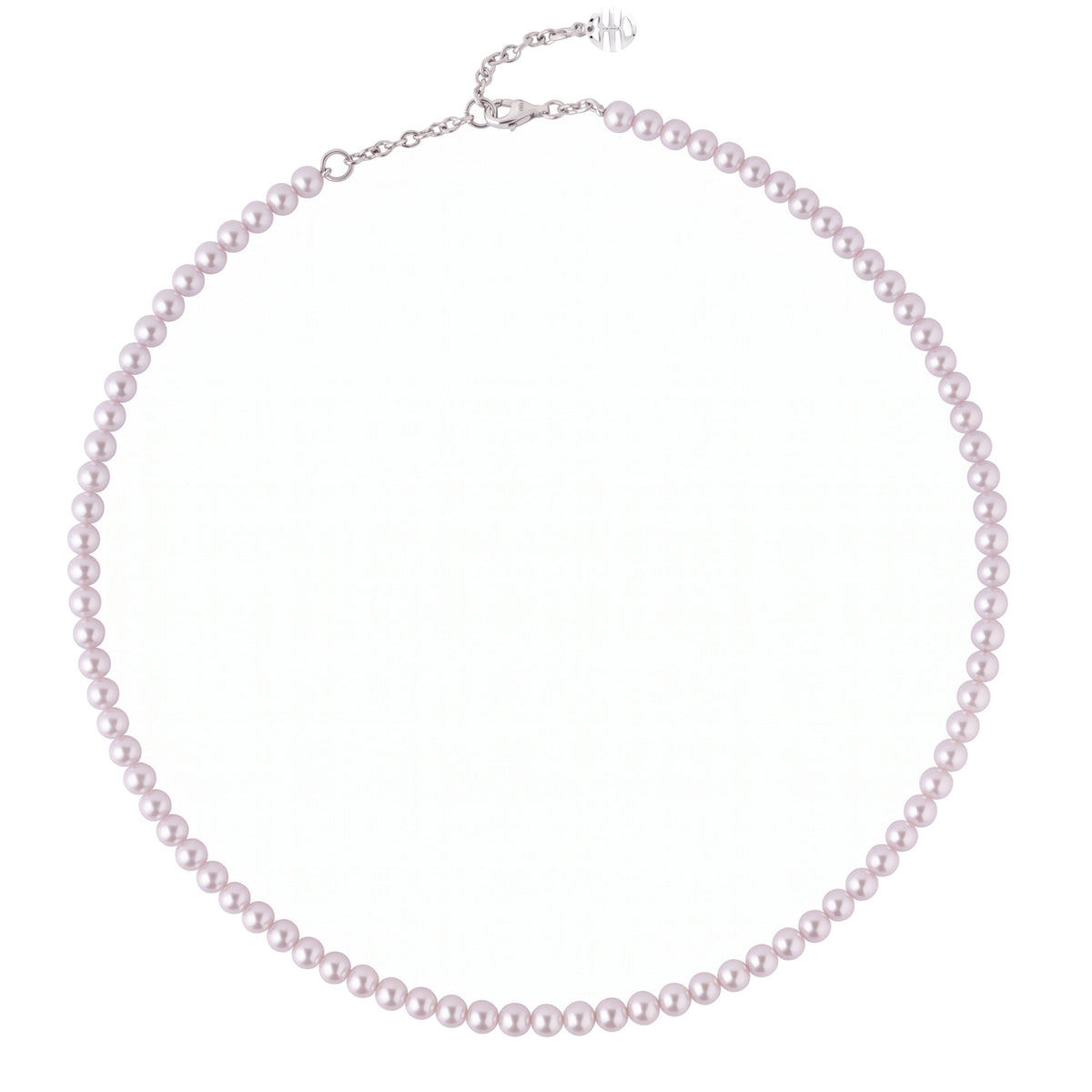 Collana elastico in argento 925 con perle Freshwater viola 5,5-6 mm e charm Ognibene — MIMÍ Milano