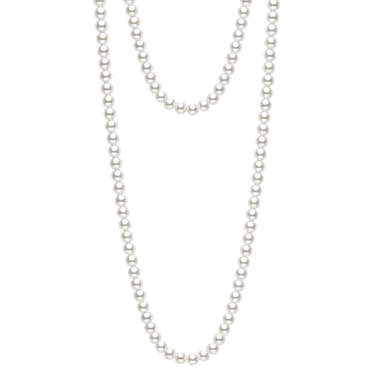 Collana filo in argento 925 con perle Akoya bianche lungo — MIMÍ Milano