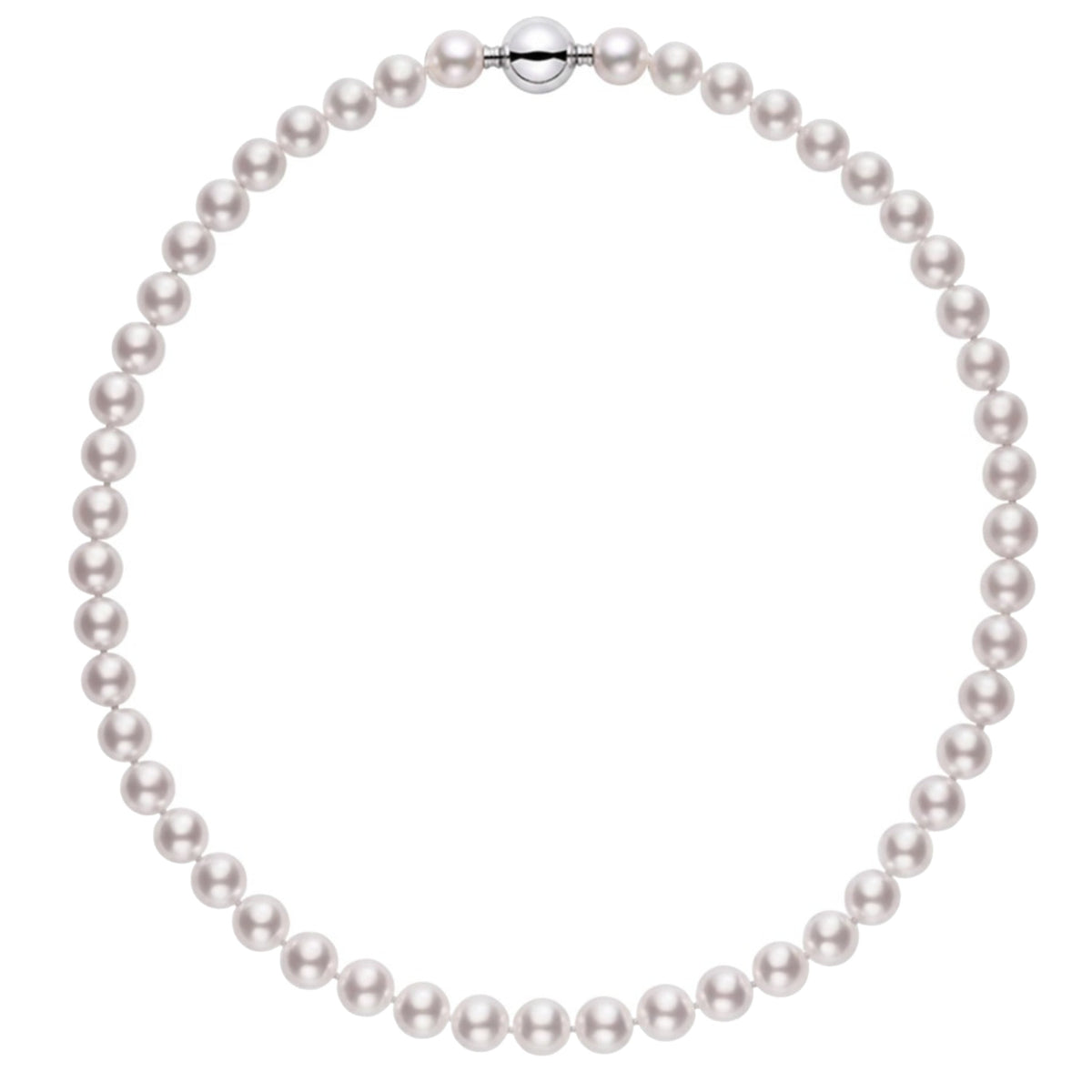 Collana filo in argento 925 con perle Akoya bianche round — MIMÍ Milano