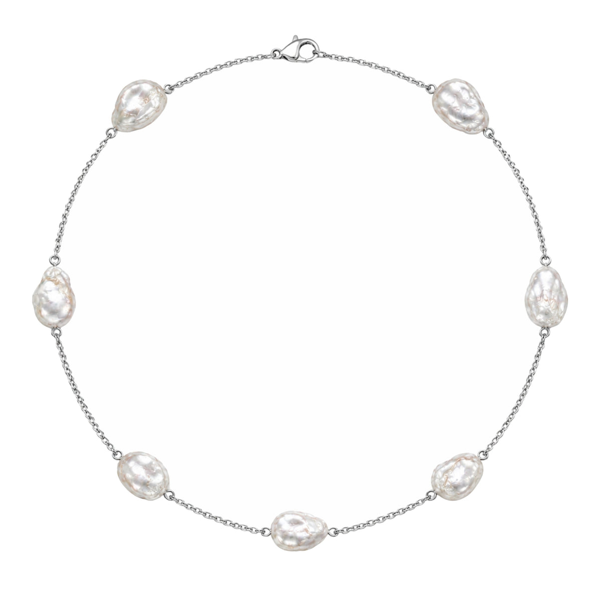 Collana in argento 925 con perle barocche bianche 42 cm — MIMÍ Milano