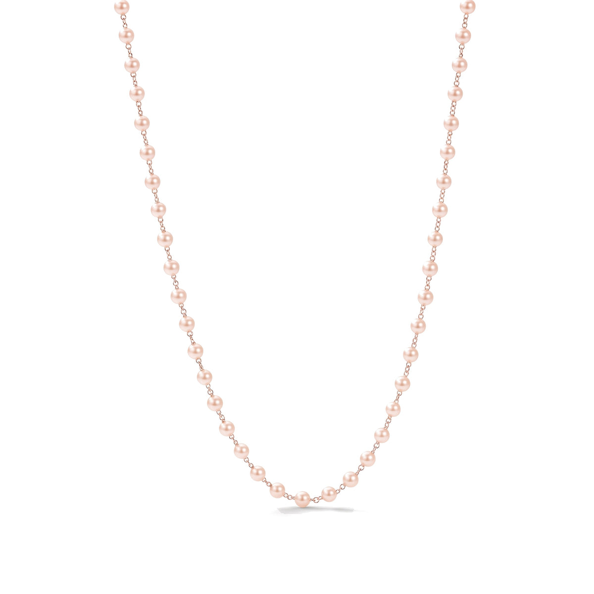 Collana in argento 925 con perle Freshwater rosa 5 mm — MIMÍ Milano