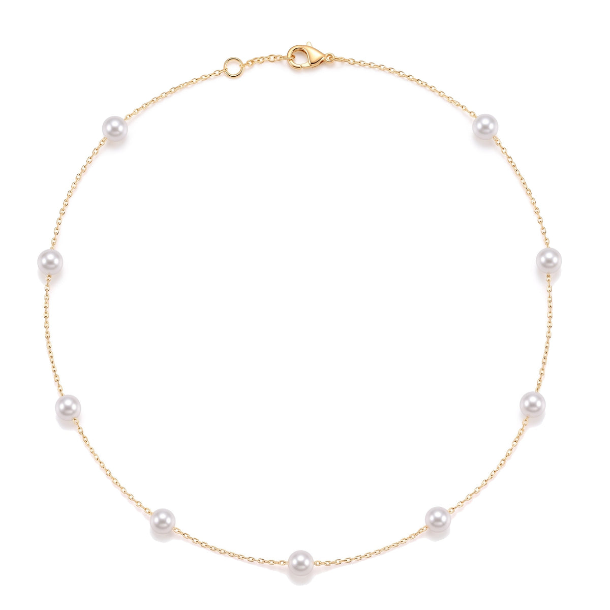 Collana in oro giallo 9k con perle Freshwater bianche 5,5-6 mm 42 cm — MIMÍ Milano