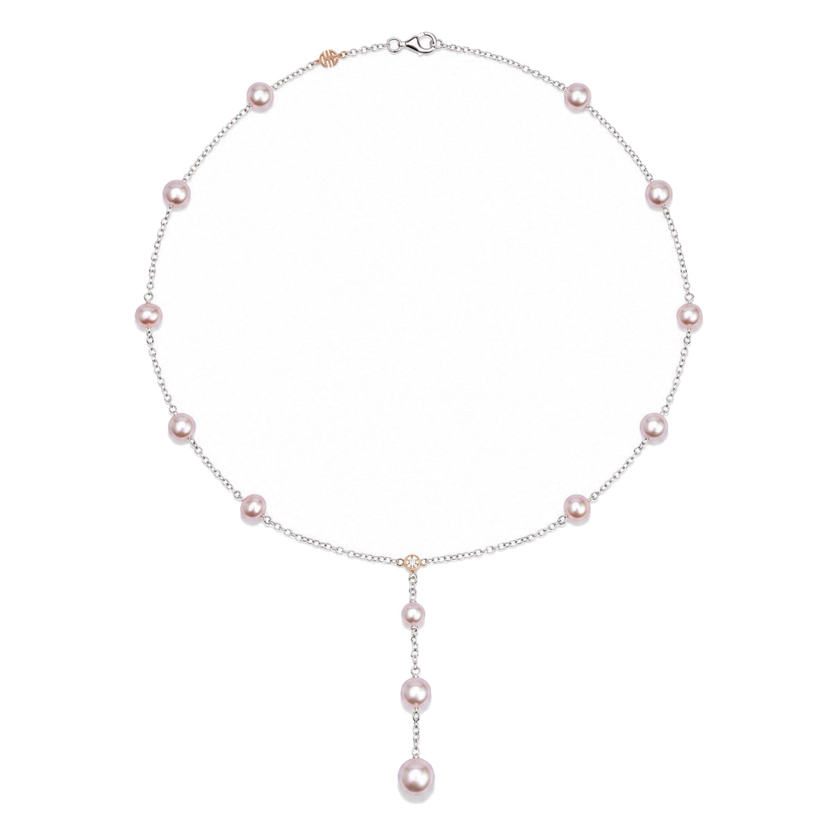 Collana in oro giallo 9k con perle Freshwater viola e diamanti — MIMÍ Milano
