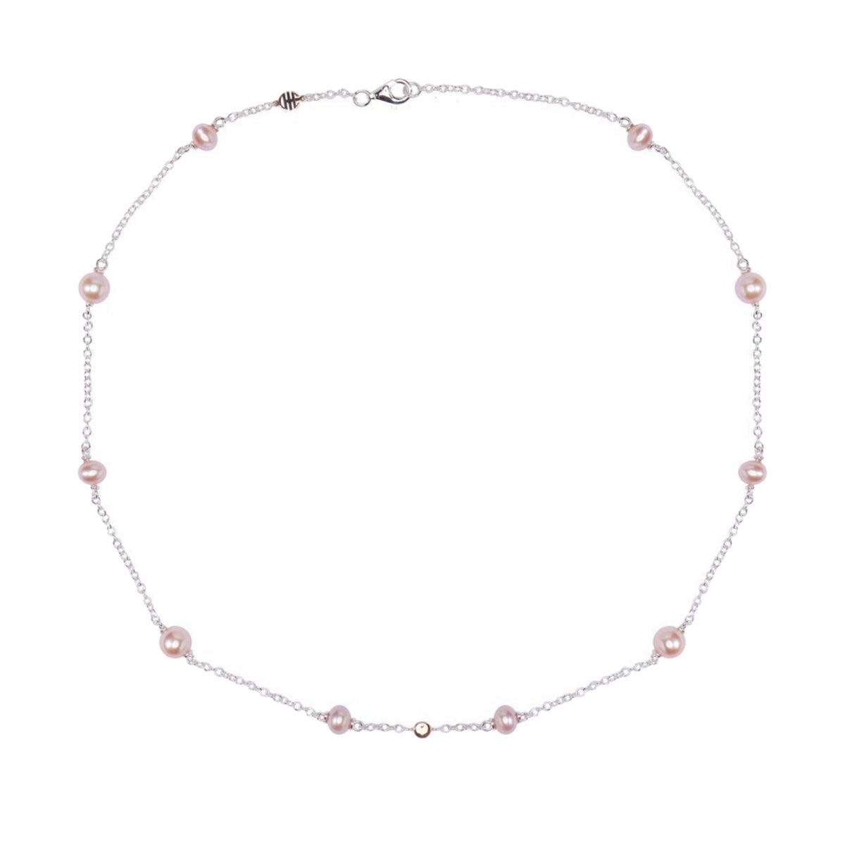 Collana in oro giallo 9k con perle Freshwater viola e diamanti — MIMÍ Milano — vista 2