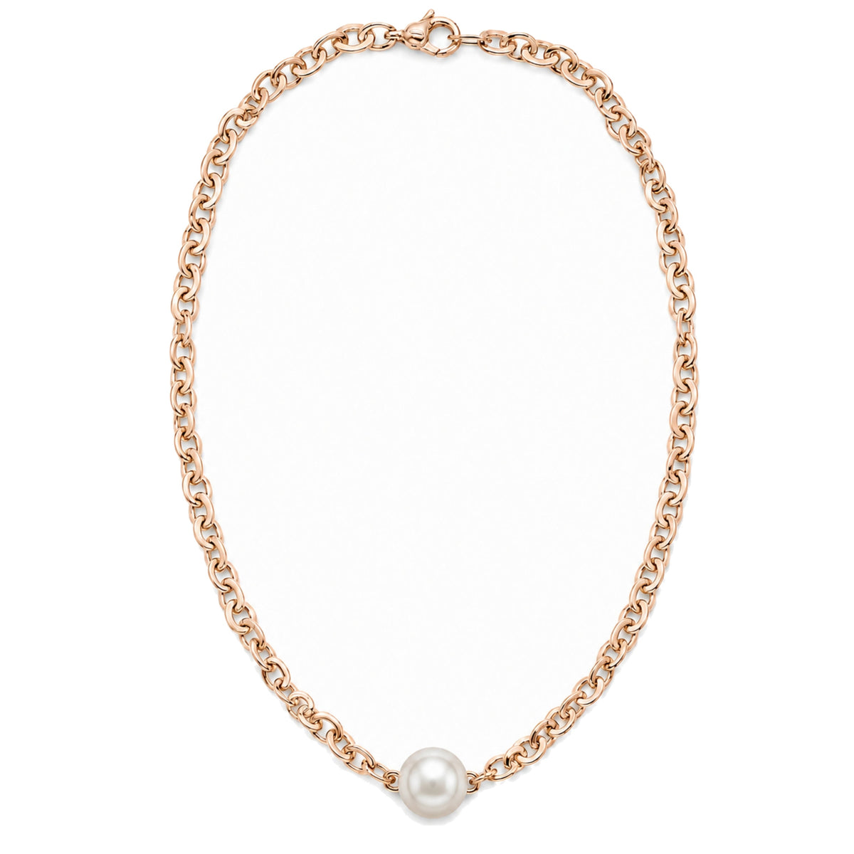 Collana Milano in oro giallo 18k con perle South Sea bianche 12 mm e diamanti 42 cm — MIMÍ Milano