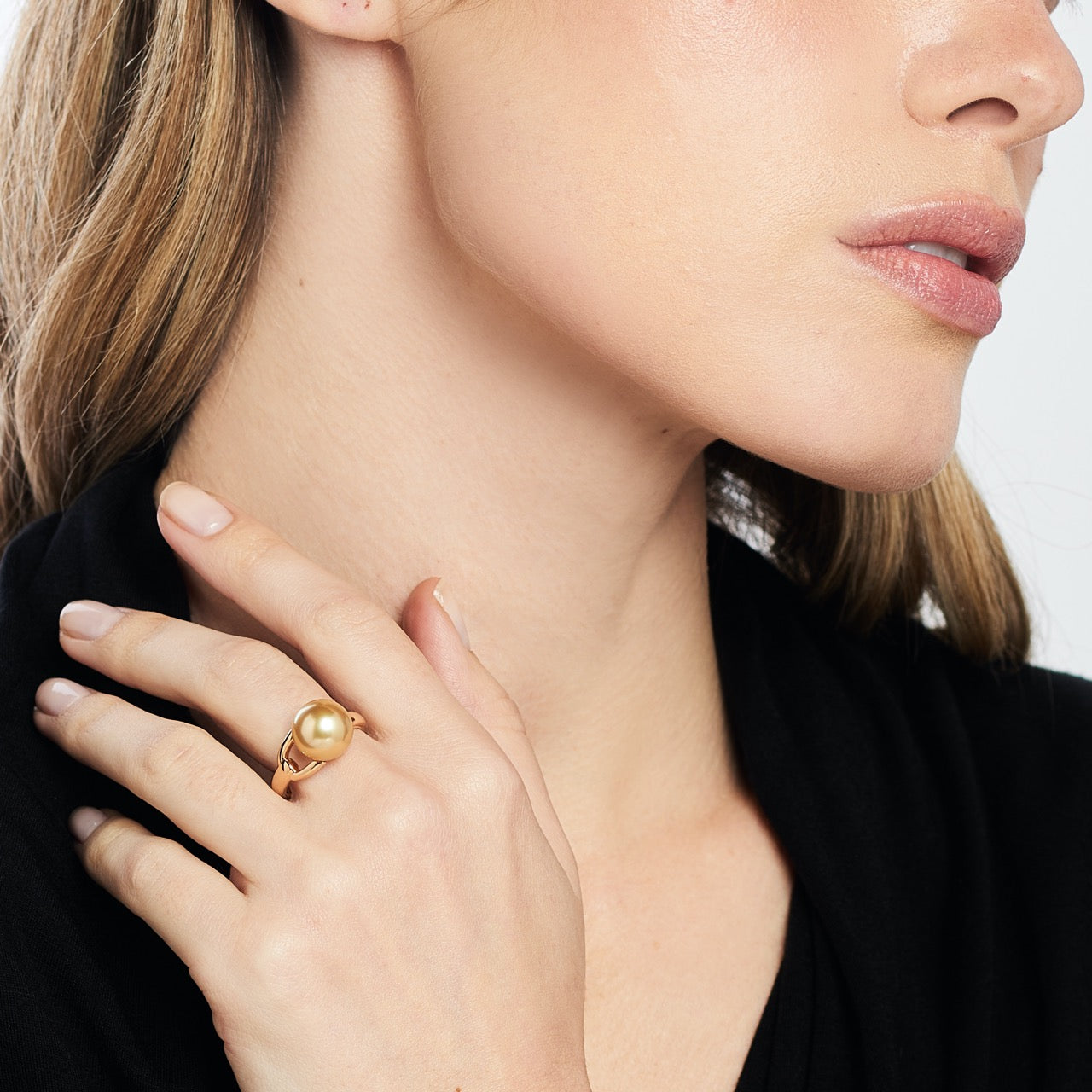MIMI Anello Icon in oro rosa 18k con perla South Sea gold