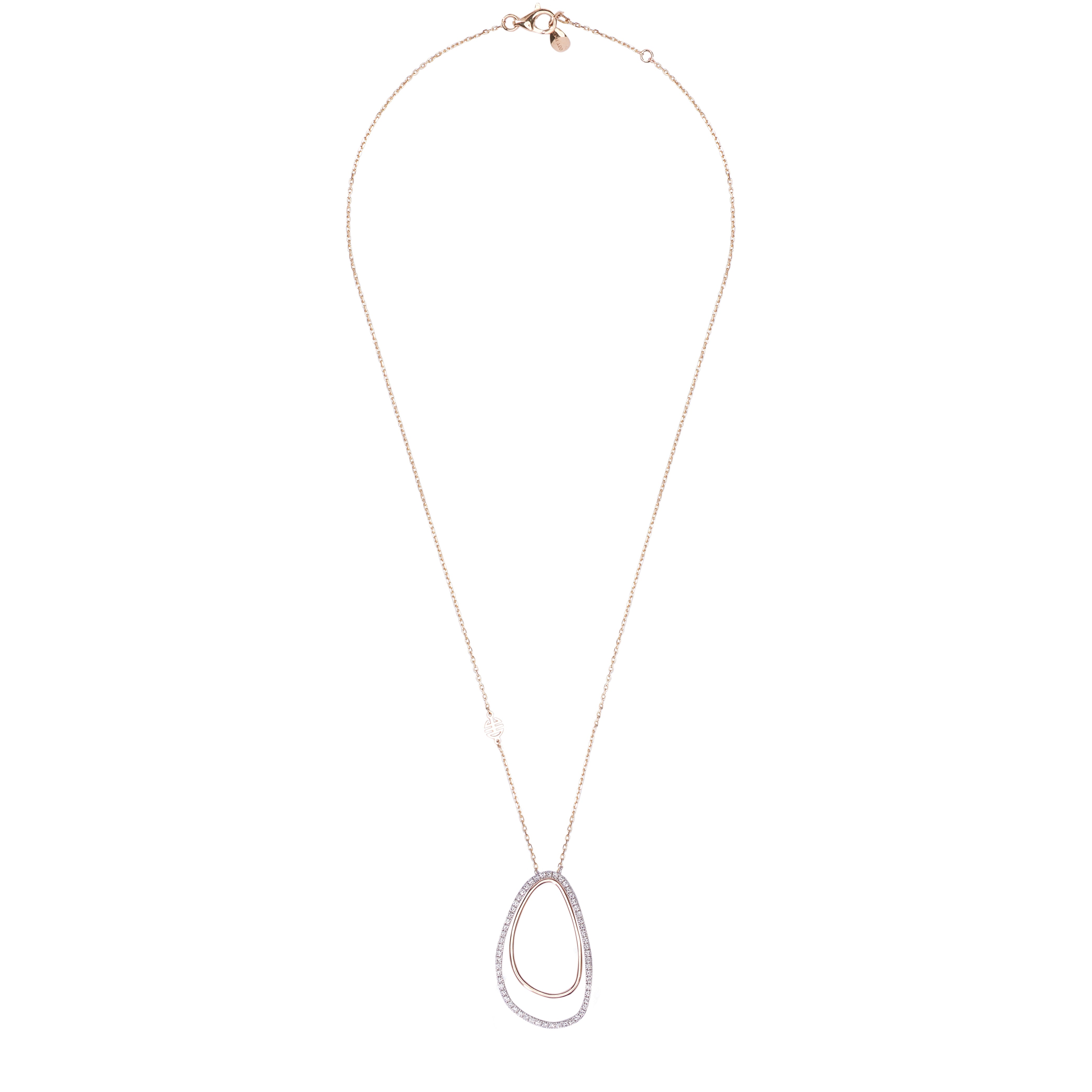 MIMI Pendente Vivienne in oro rosa e bianco 18k con diamanti ct 0,41