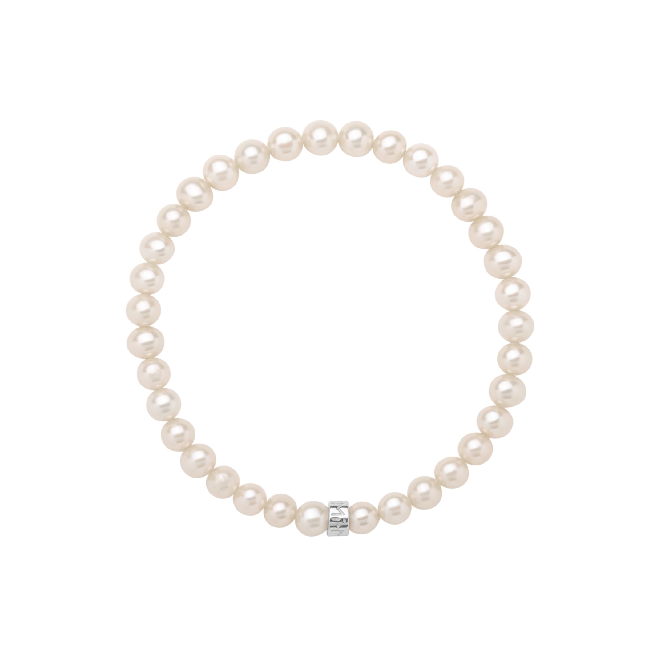 MIMI Bracciale Elastica con perle bianche
