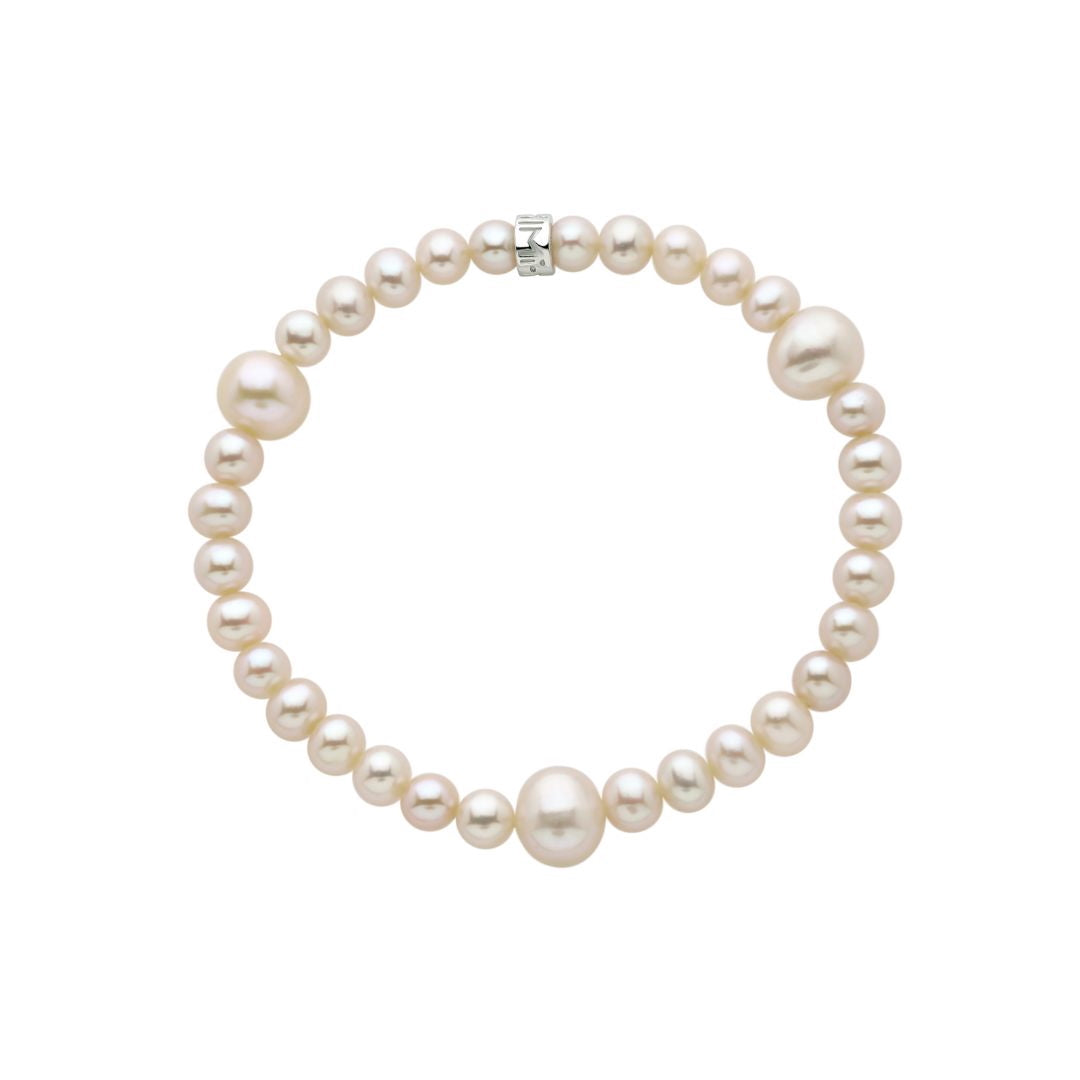 MIMI Bracciale Elastica perle bianche diverse dimensioni
