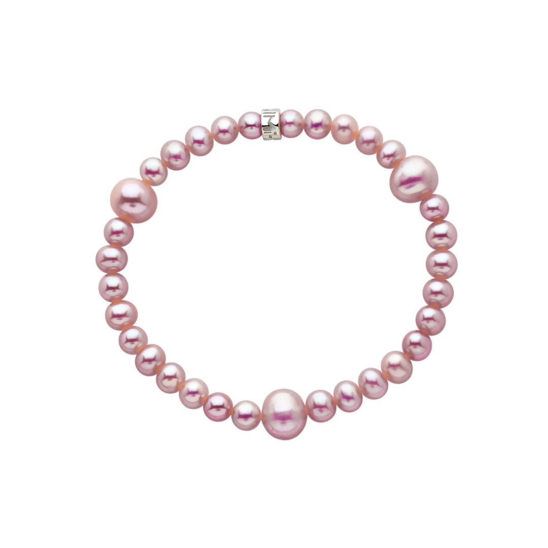 MIMI Bracciale Elastica perle viola diverse dimensioni