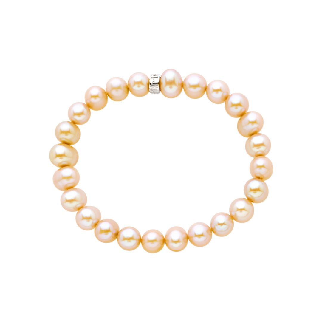 MIMI Bracciale Elastica con perle rosa grandi