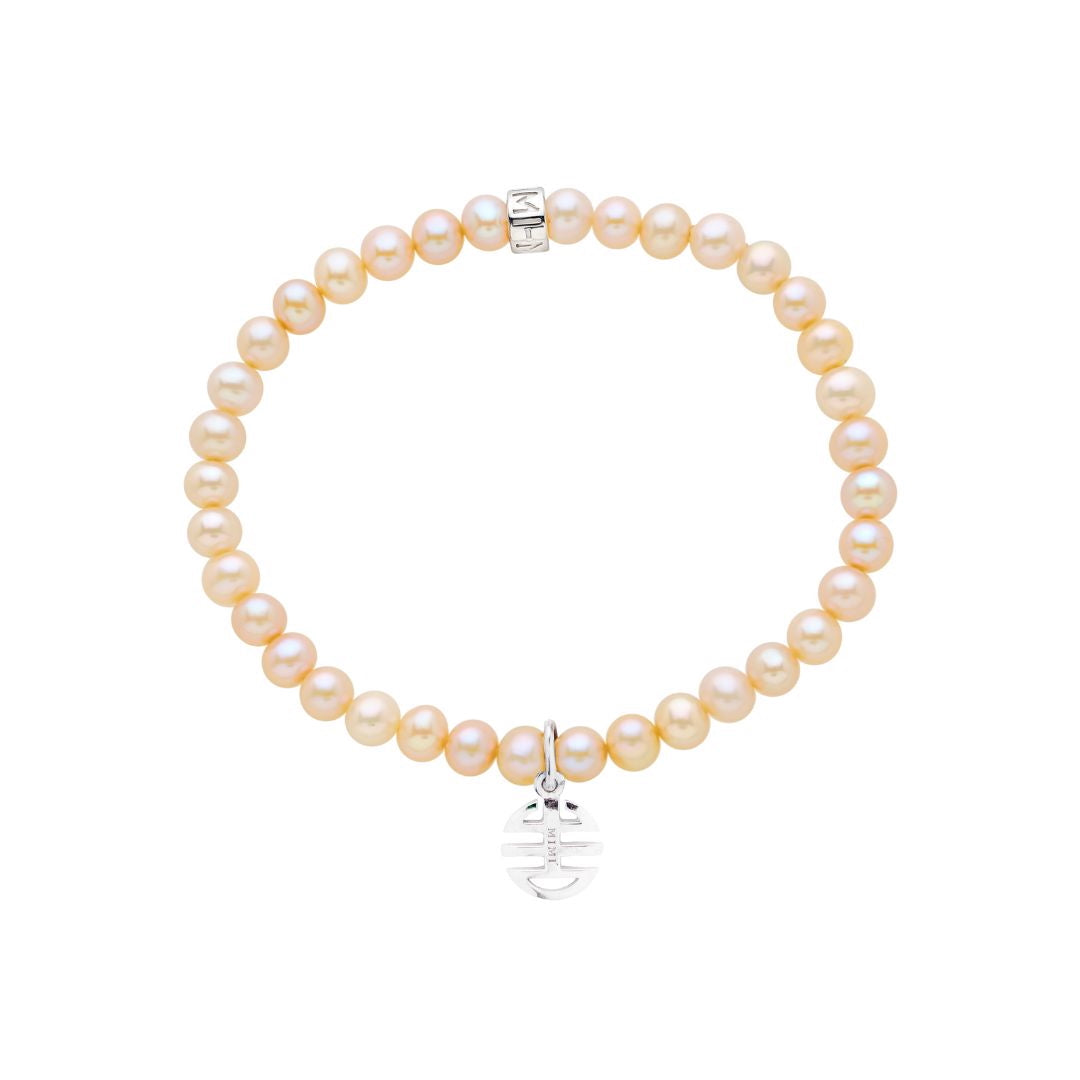 MIMI Bracciale Elastica perle rosa e charm Ognibene