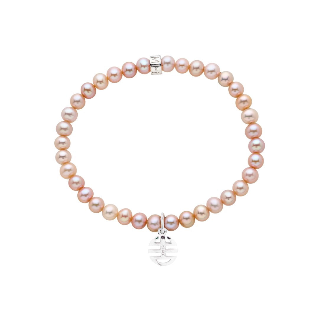 MIMI Bracciale Elastica perle viola e charm Ognibene