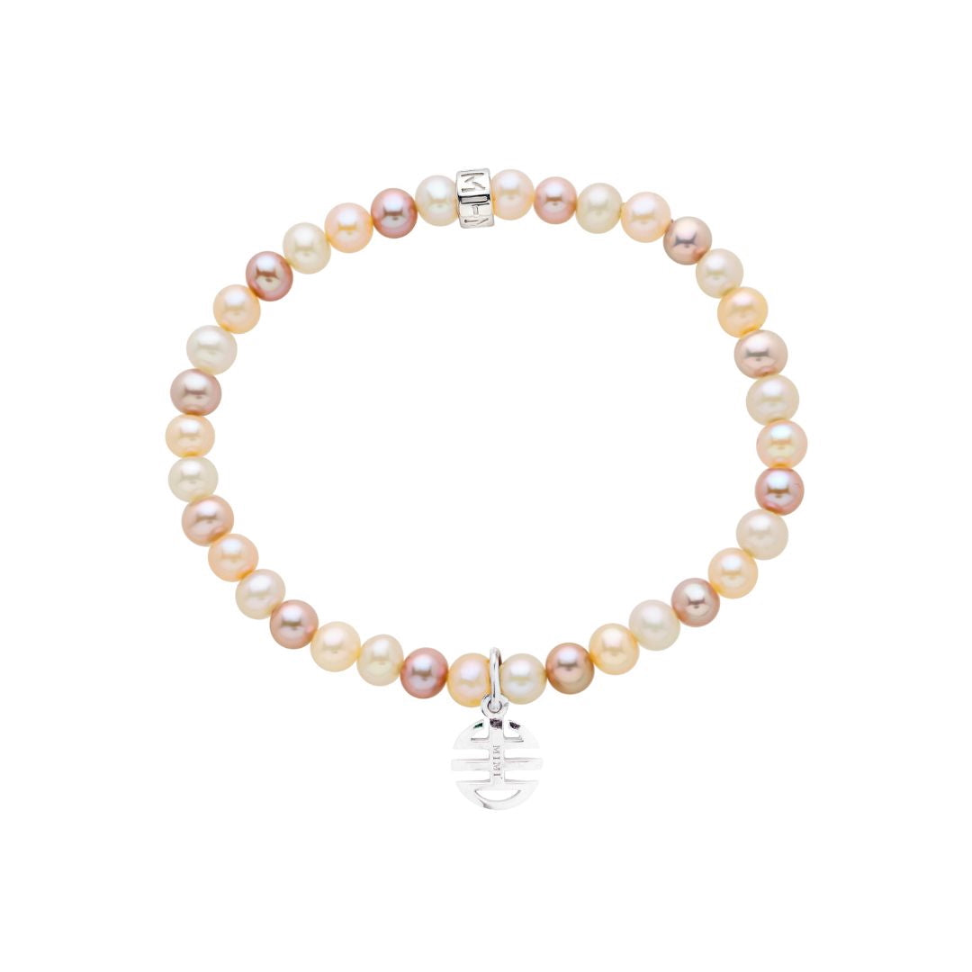 MIMI Bracciale Elastica perle multicolor e charm Ognibene