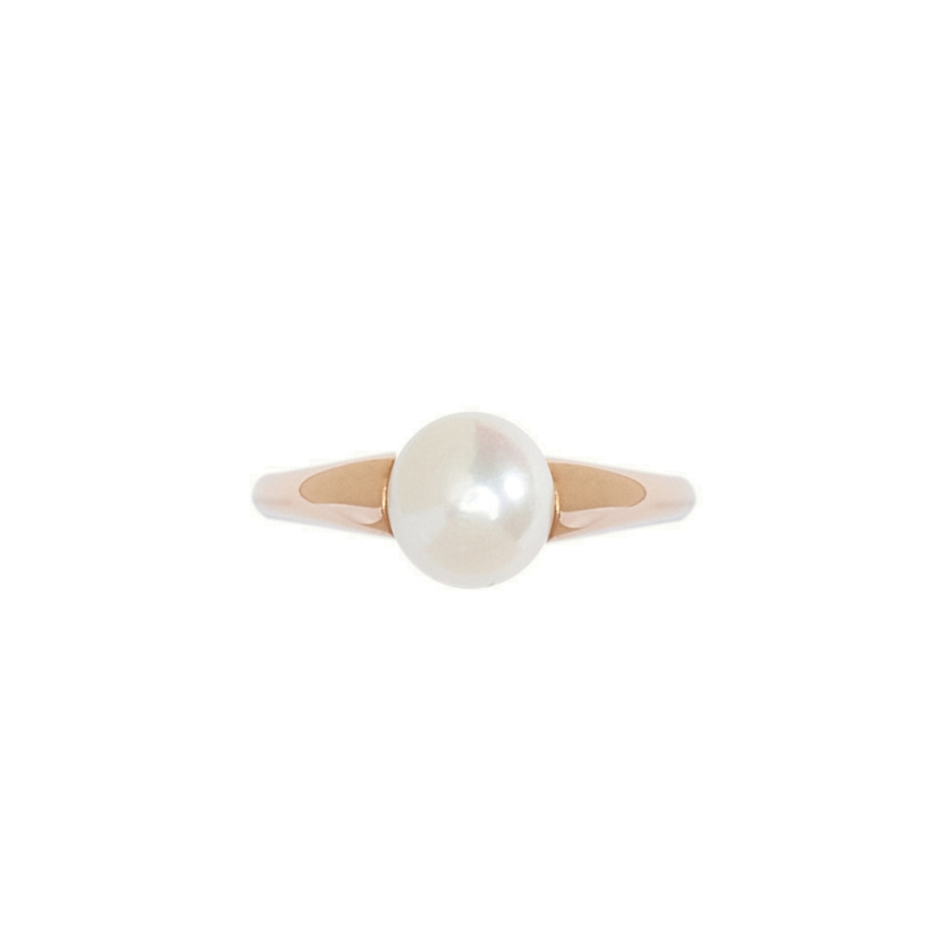 MIMI Anello Solitario Oro Rosa 18k con Perla Akoya
