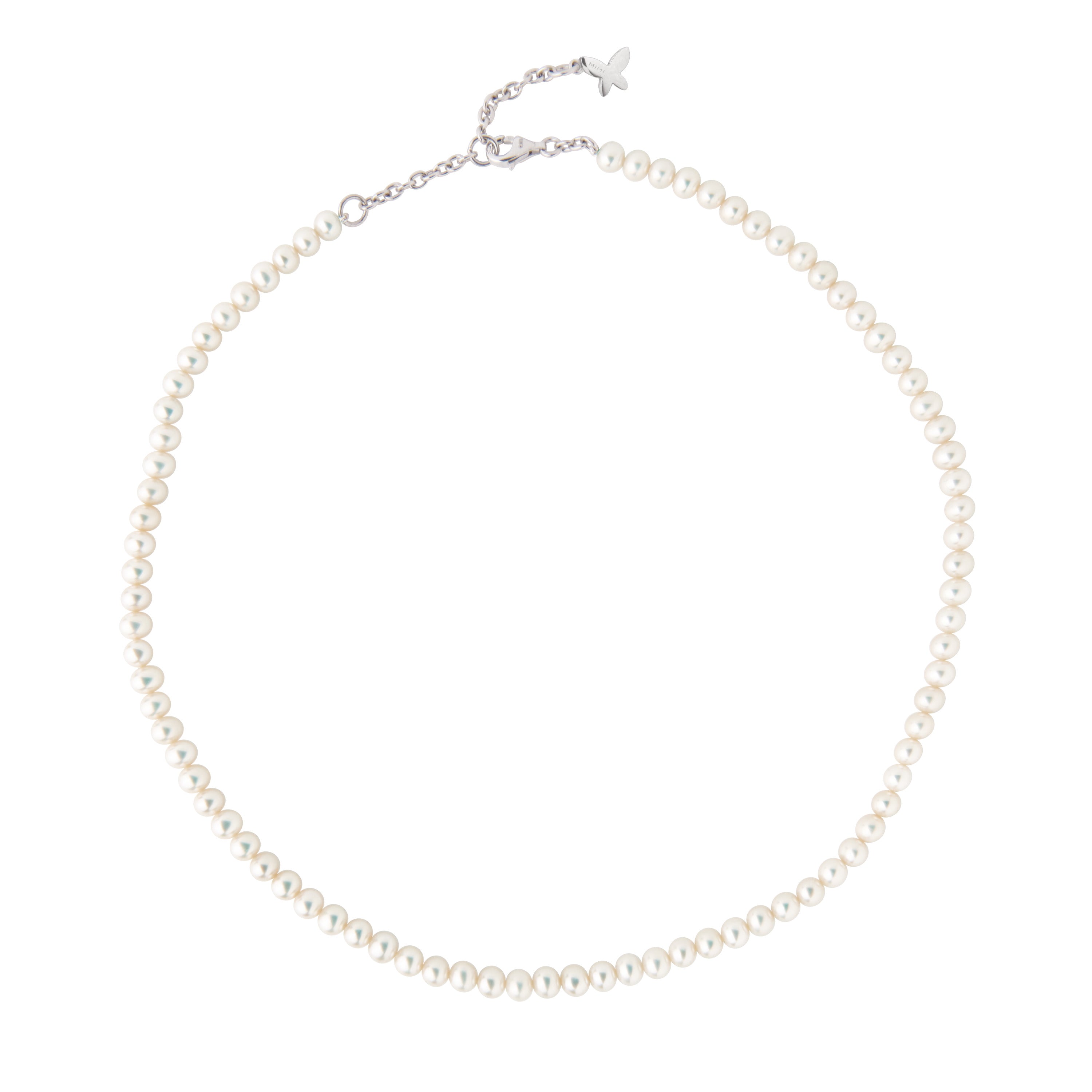 MIMI Collana di perle bianche con charm farfalla