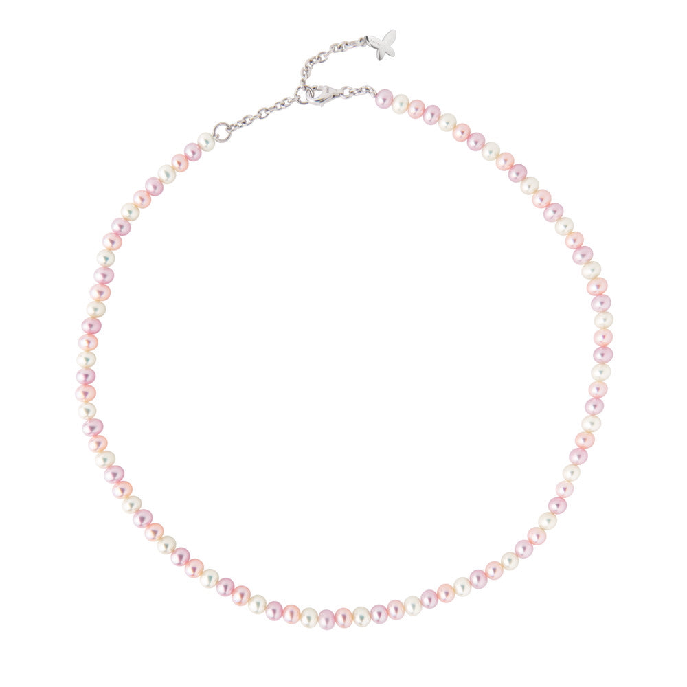 MIMI Collana di perle multicolor con charm farfalla