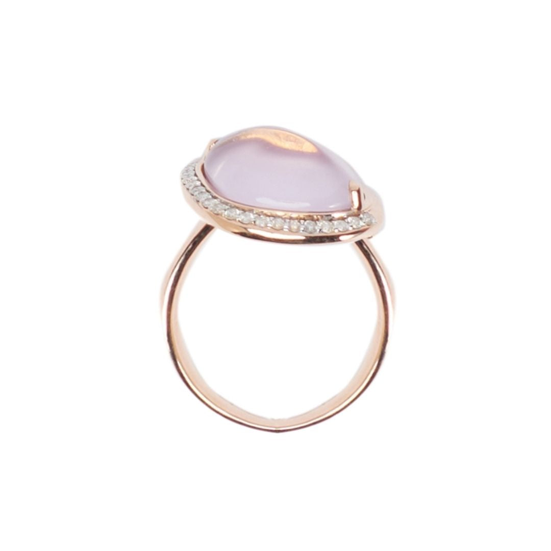 MIMI Anello Dune in oro rosa e diamanti ametista