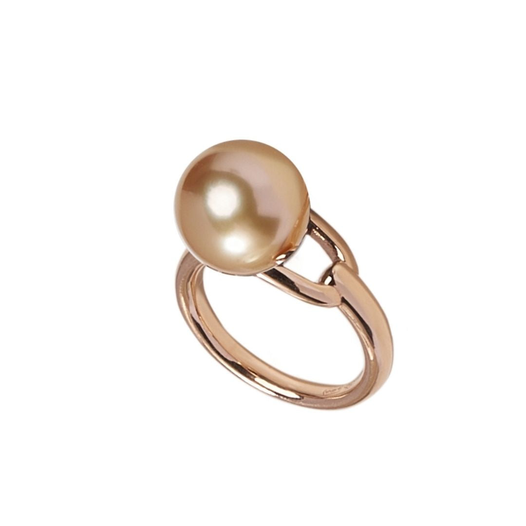 MIMI Anello Icon in oro rosa 18k con perla South Sea gold