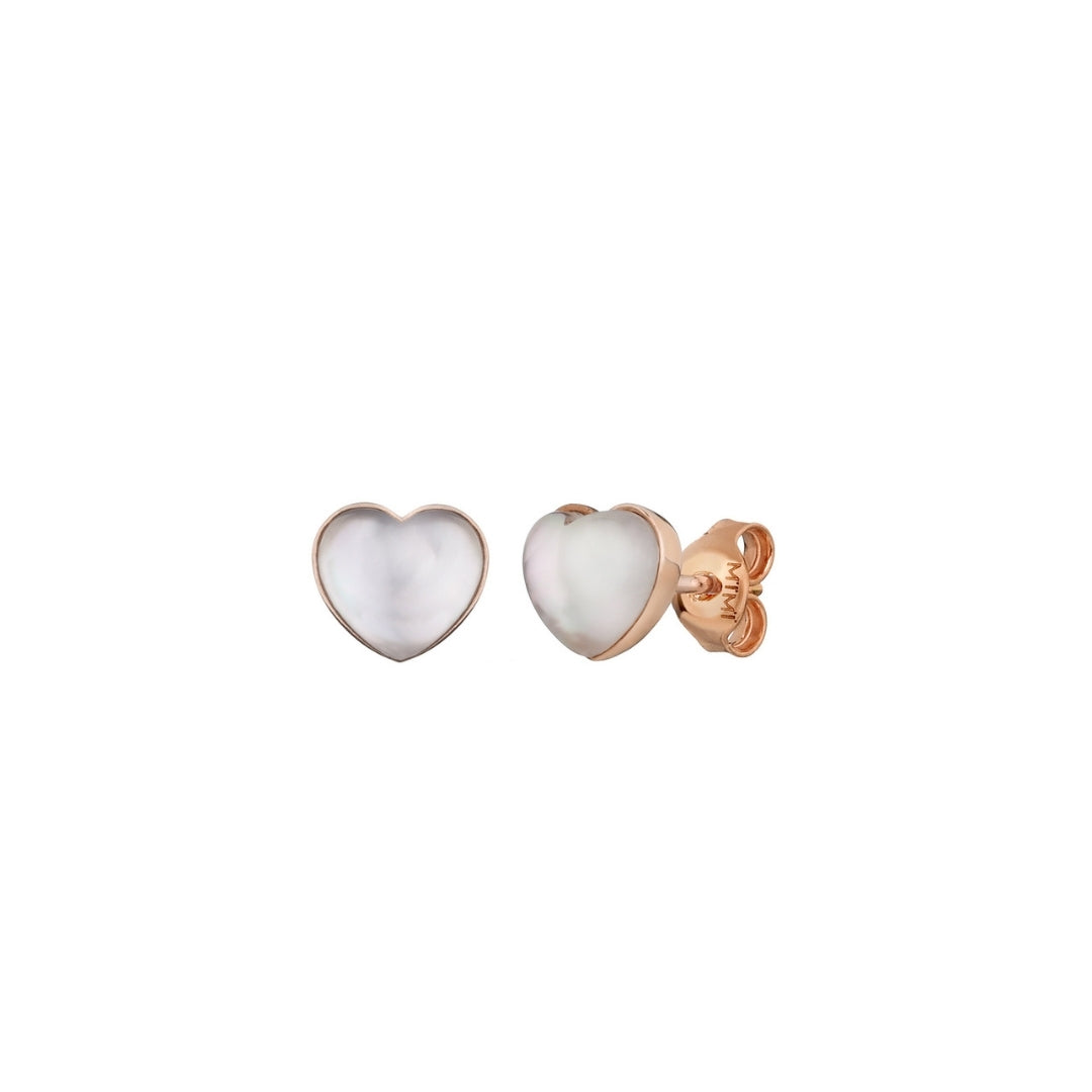 Orecchini bottone Zabette Cuore bianco