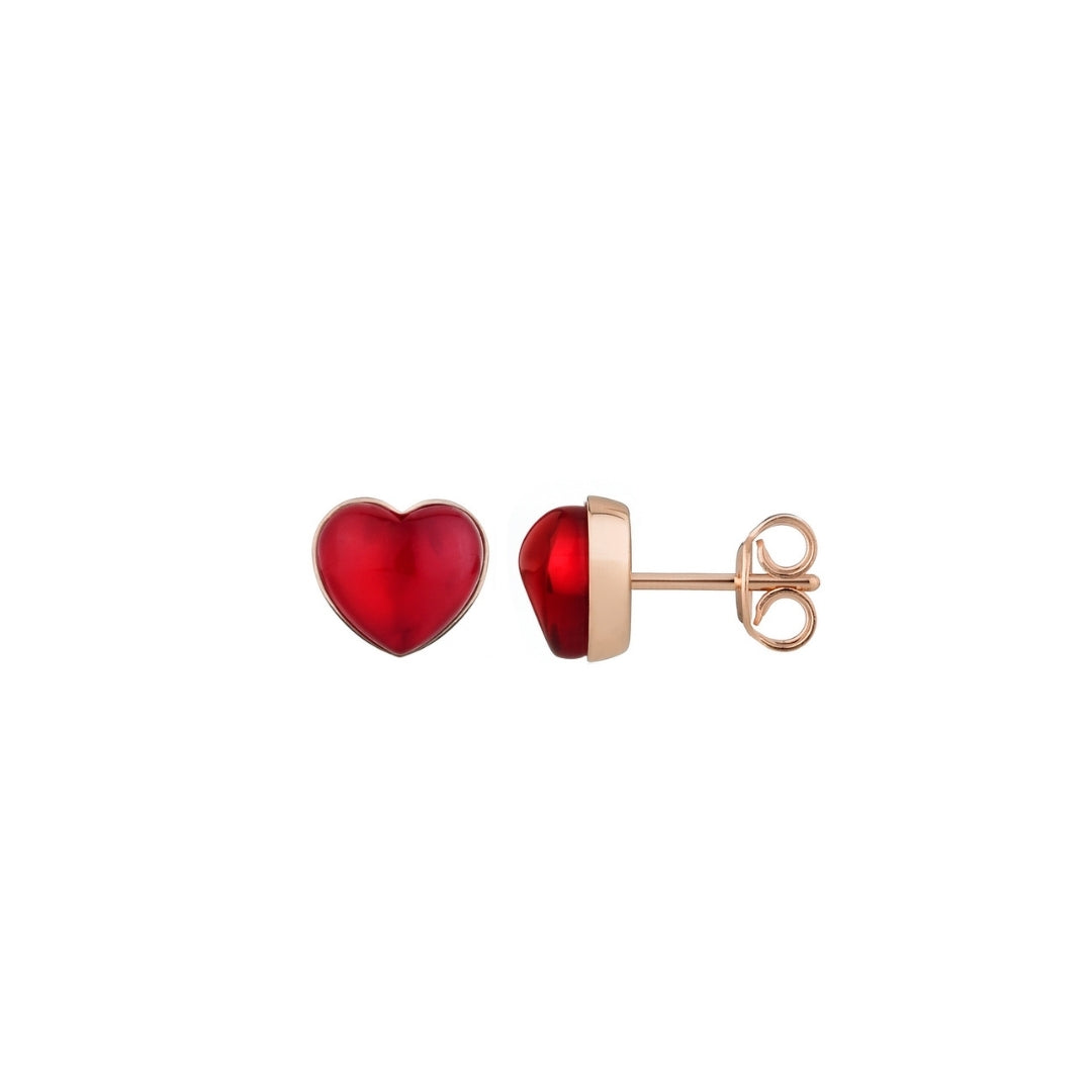 Orecchini bottone Zabette Cuore rosso