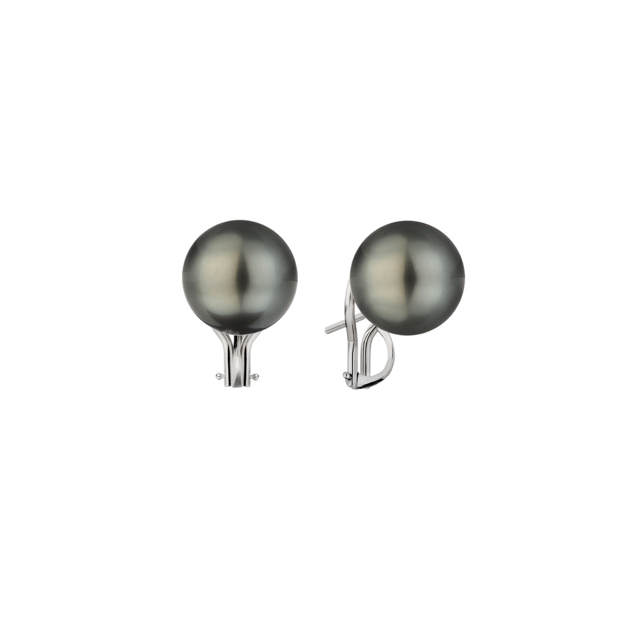 MIMI Orecchini Oro Bianco 18k con Perle South Sea Nere perle 12mm
