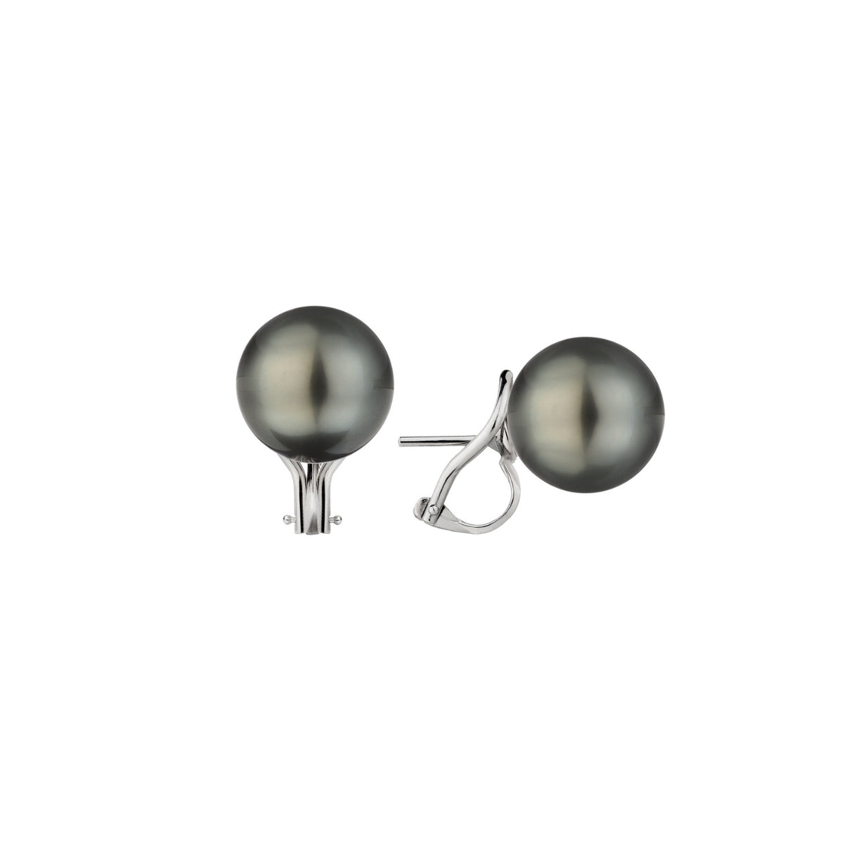 MIMI Orecchini Oro Bianco 18k con Perle South Sea Nere