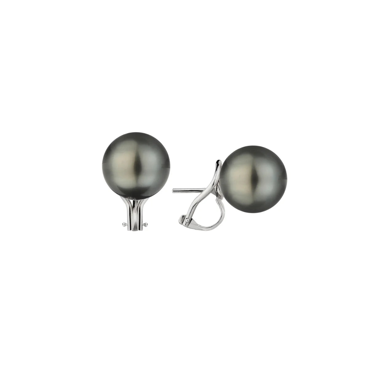 MIMI Orecchini Oro Bianco 18k con Perle South Sea Nere perle 13mm