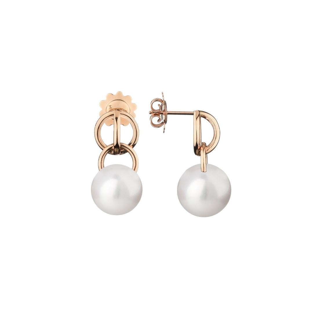 MIMI Orecchini Milano in oro rosa 18k con perla South Sea bianca