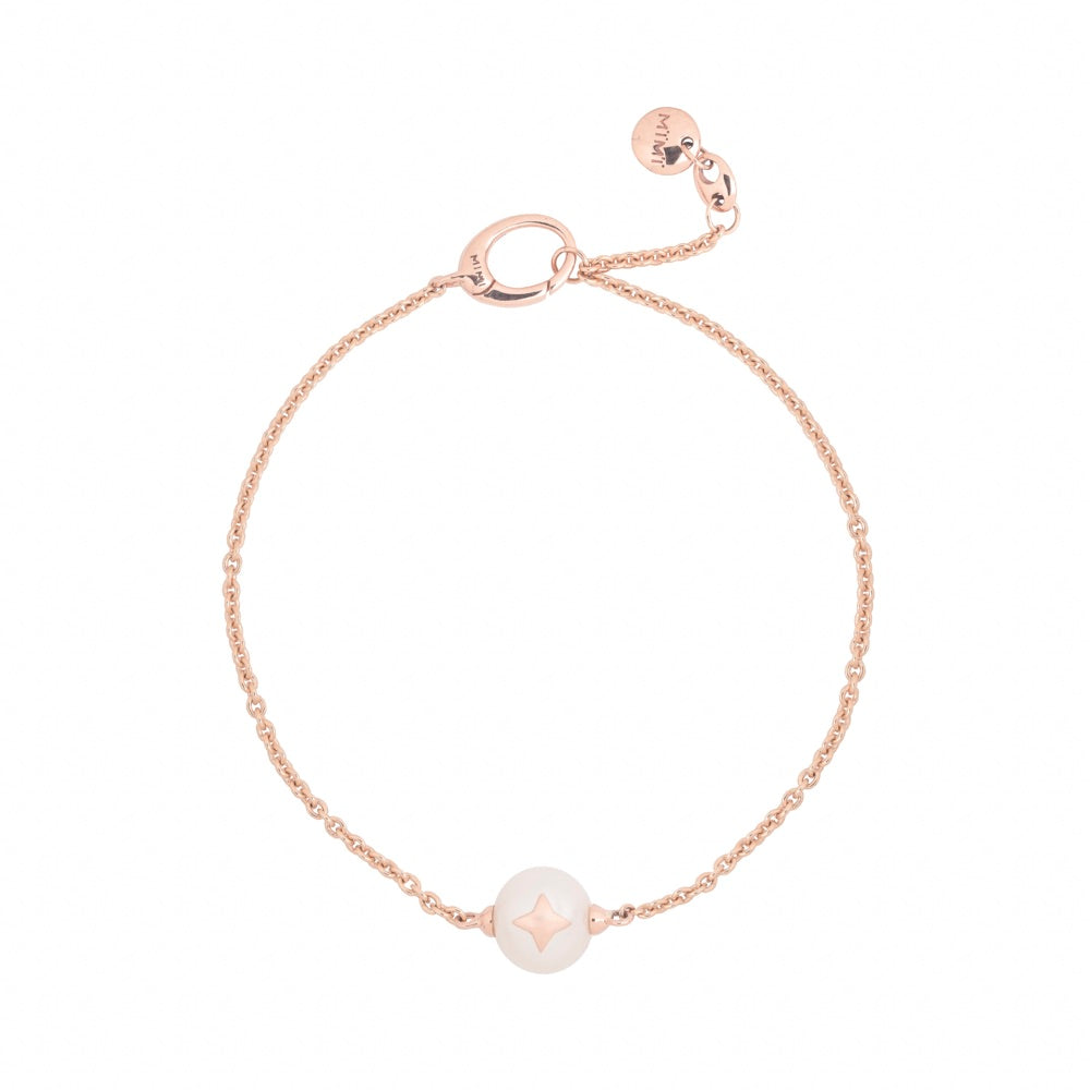MIMI Bracciale les Lulu in Oro e Perla Freshwater bianca- stella